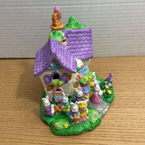 Vtg Cottontale Cottages School Building Easter Bunny Village House Joann Fabrics - Picture 3 of 14